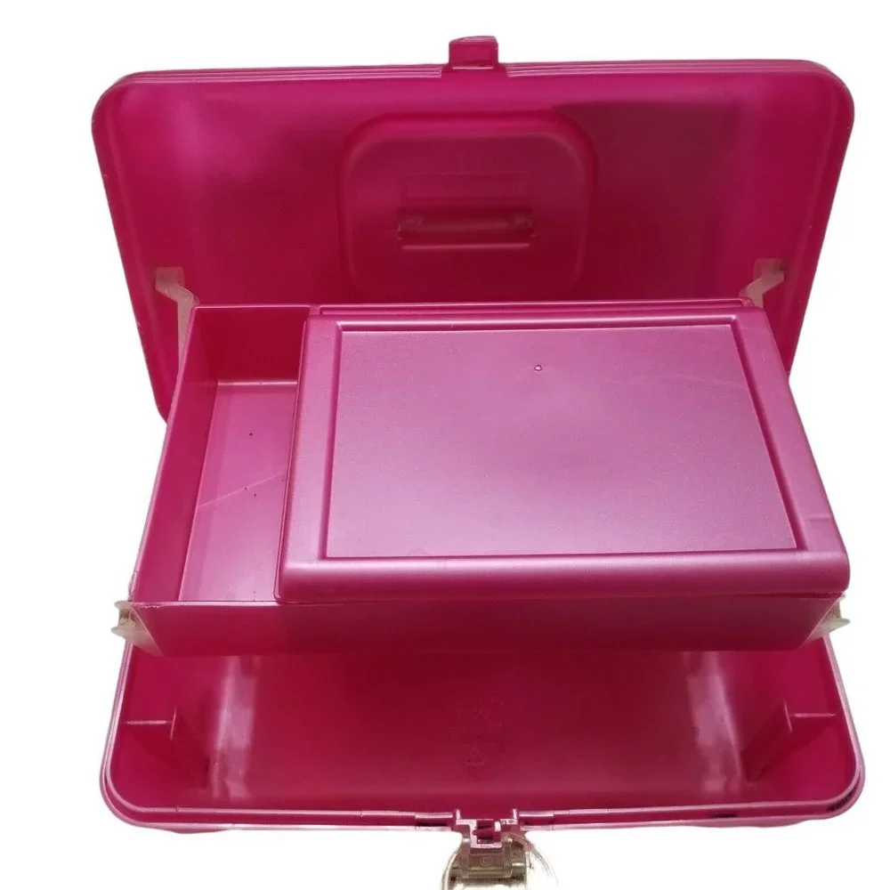 VINTAGE 90s Fuchsia Pink 2622 Caboodle Make-Up Organizer Storage Travel Case